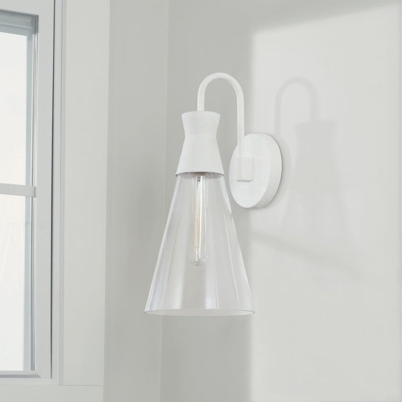 Capital Lighting 650311XW One Light Wall Sconce, Textured White