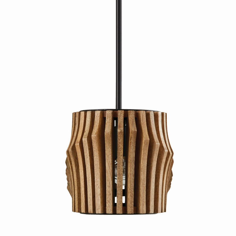 Capital Lighting 844661WK Six Light Island Pendant, Light Wood and Matte Black
