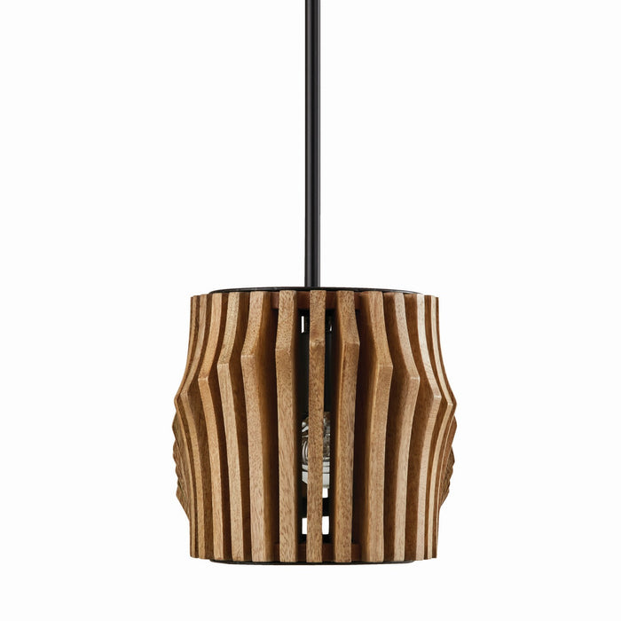 Capital Lighting 844661WK Six Light Island Pendant, Light Wood and Matte Black