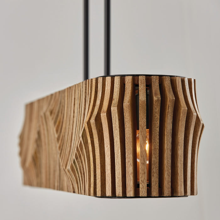 Capital Lighting 844661WK Six Light Island Pendant, Light Wood and Matte Black