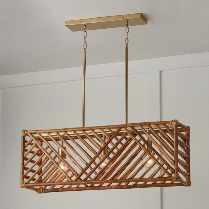Capital Lighting 847431MA Three Light Island Pendant, Matte Brass