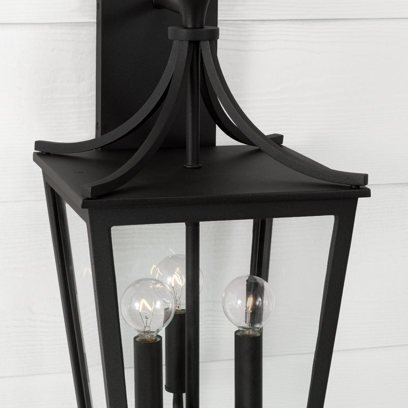Capital Lighting 947931BK Three Light Outdoor Wall Lantern, Black