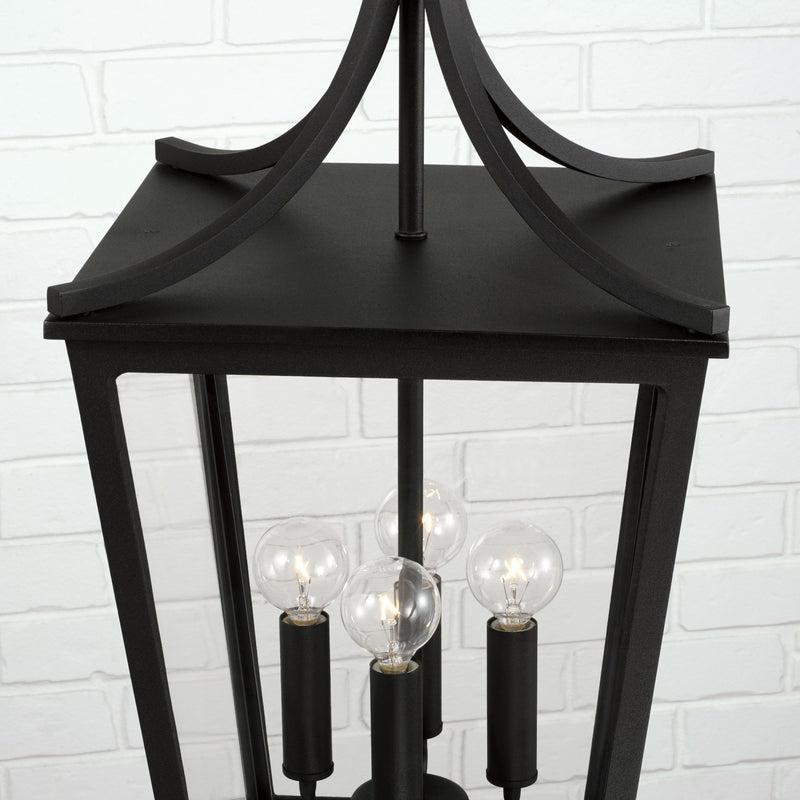 Capital Lighting 947942BK Four Light Outdoor Hanging Lantern, Black