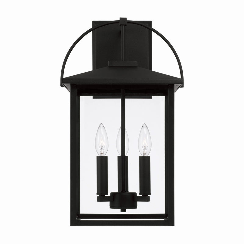 Capital Lighting 948031BK Three Light Outdoor Wall Lantern, Black