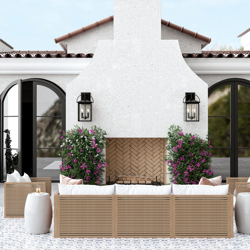 Capital Lighting 948041BK Four Light Outdoor Wall Lantern, Black