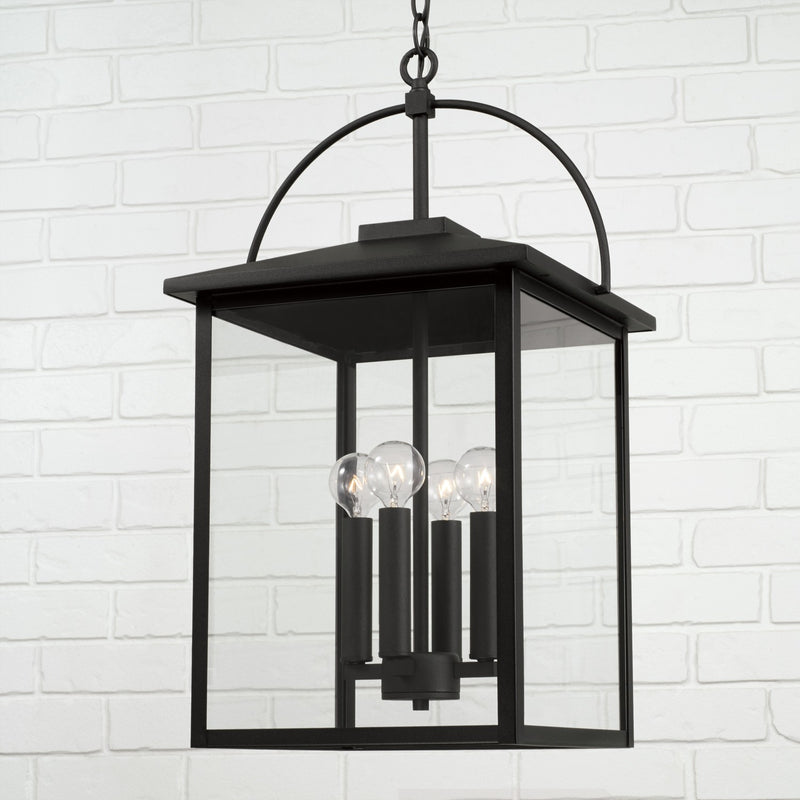 Capital Lighting 948042BK Four Light Outdoor Hanging Lantern, Black