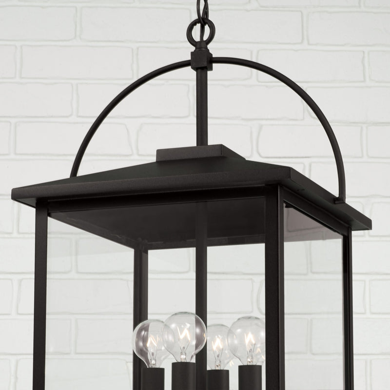 Capital Lighting 948042BK Four Light Outdoor Hanging Lantern, Black