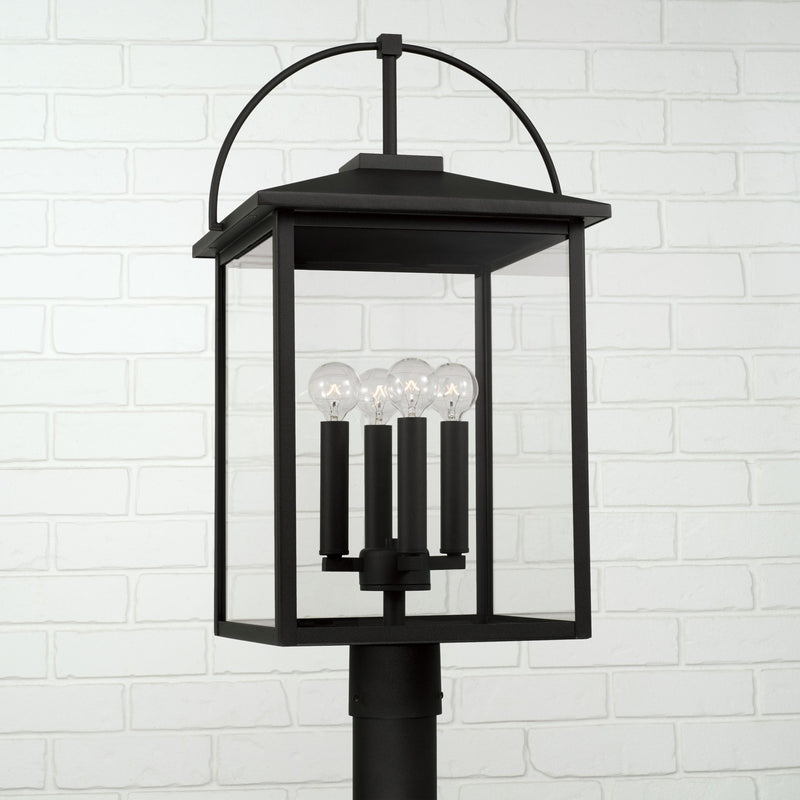 Capital Lighting 948043BK Four Light Outdoor Post Lantern, Black