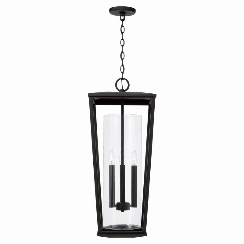 Capital Lighting 948132BK Three Light Outdoor Hanging Lantern, Black