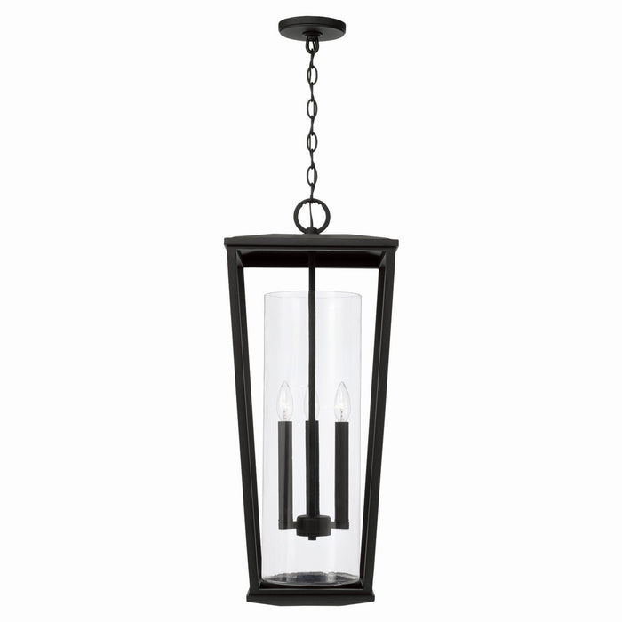 Capital Lighting 948132BK Three Light Outdoor Hanging Lantern, Black