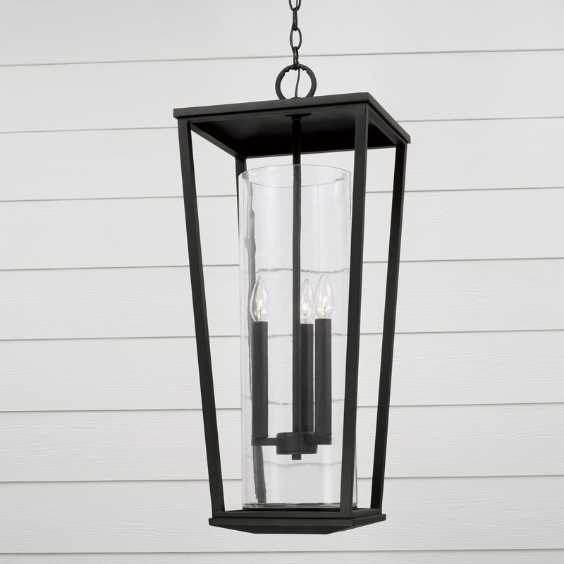 Capital Lighting 948132BK Three Light Outdoor Hanging Lantern, Black