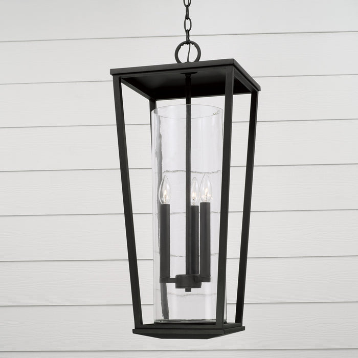 Capital Lighting 948132BK Three Light Outdoor Hanging Lantern, Black