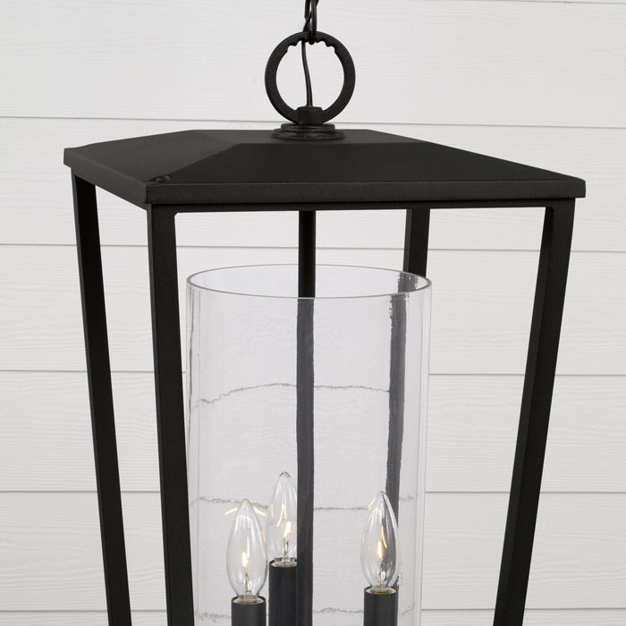 Capital Lighting 948132BK Three Light Outdoor Hanging Lantern, Black