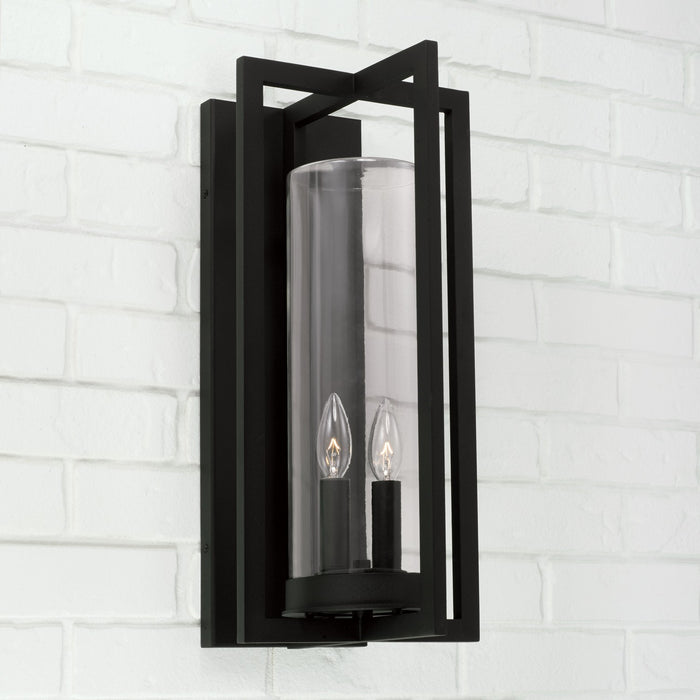 Capital Lighting 948221BK Two Light Outdoor Wall Lantern, Black