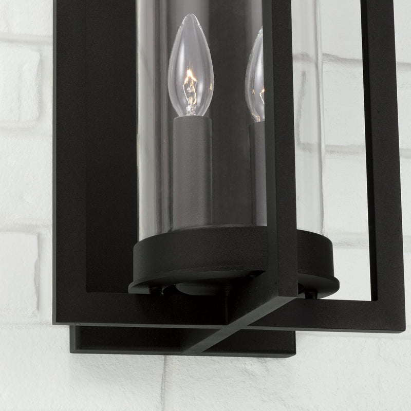 Capital Lighting 948221BK Two Light Outdoor Wall Lantern, Black