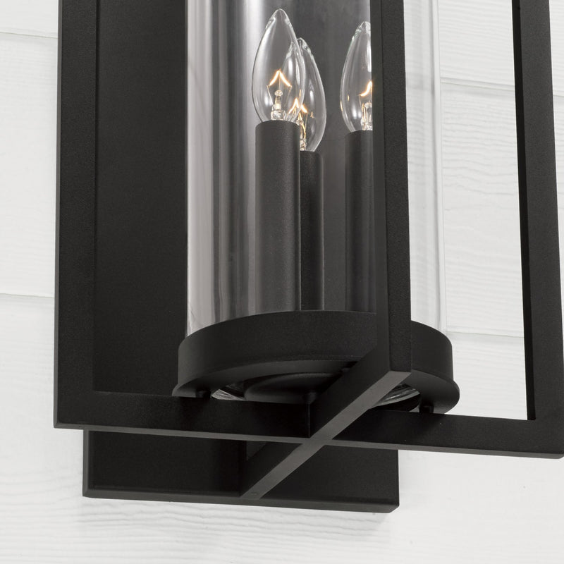 Capital Lighting 948231BK Three Light Outdoor Wall Lantern, Black
