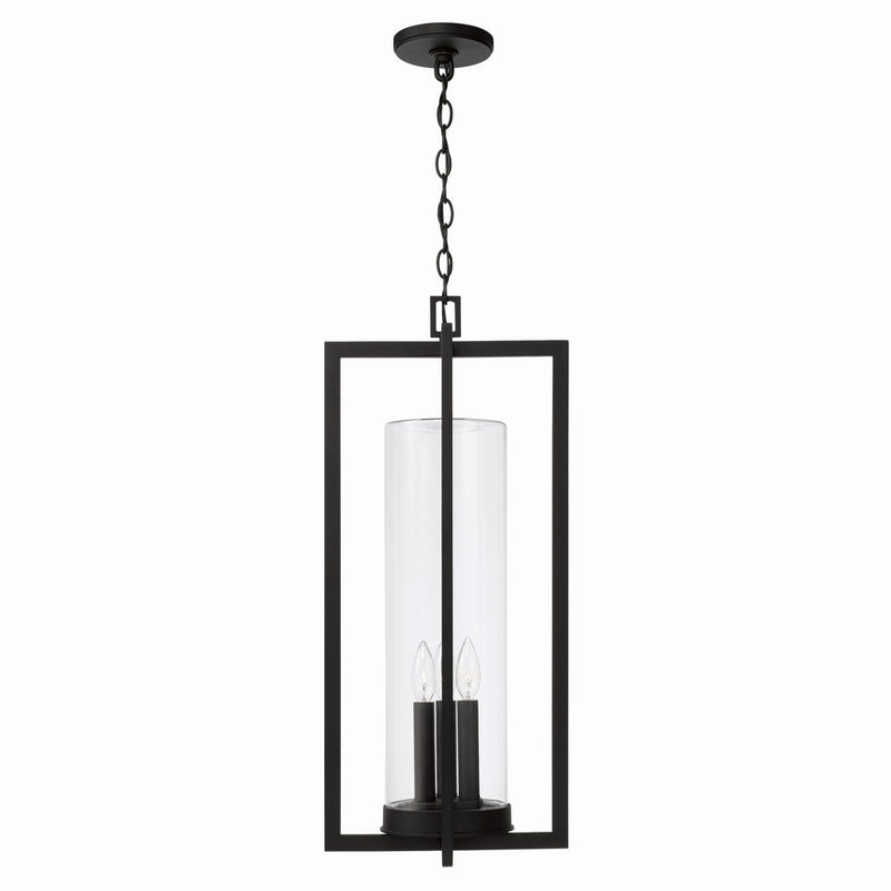 Capital Lighting 948232BK Three Light Outdoor Hanging Lantern, Black