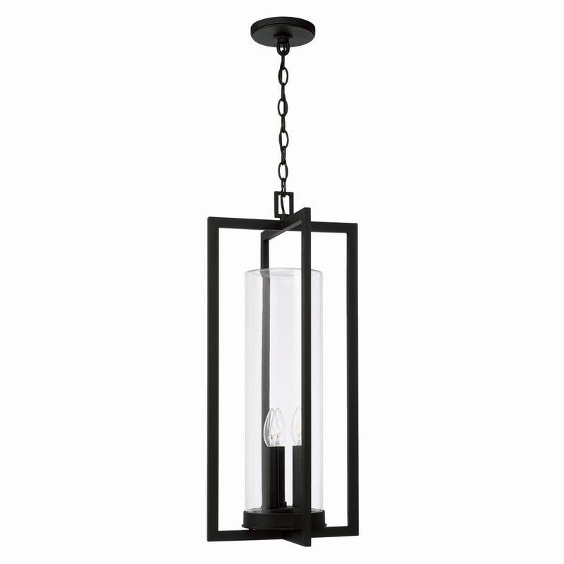 Capital Lighting 948232BK Three Light Outdoor Hanging Lantern, Black