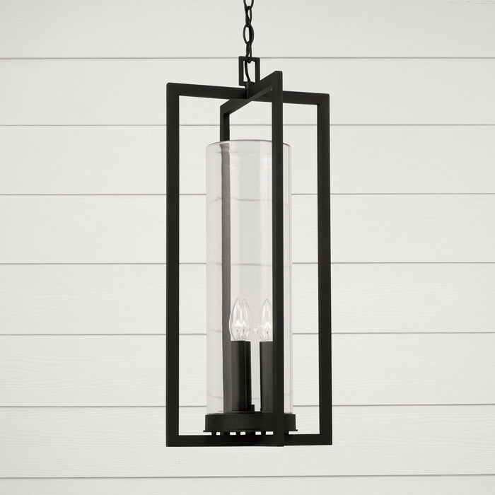 Capital Lighting 948232BK Three Light Outdoor Hanging Lantern, Black
