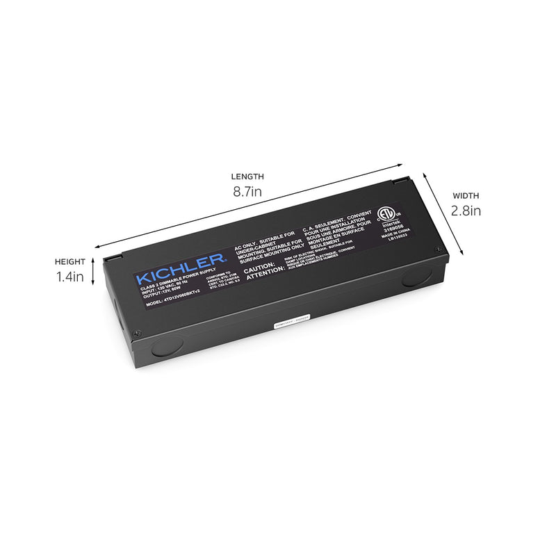 Kichler 4TD12V060BKTV2 Power Supply, Black Textured
