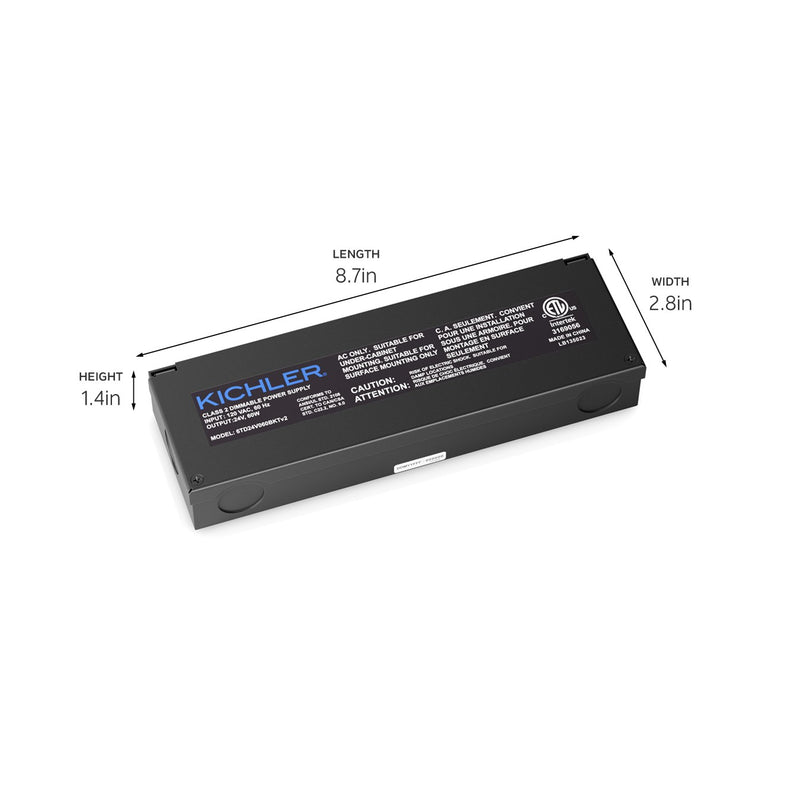 Kichler 6TD24V060BKTV2 Power Supply, Black Textured