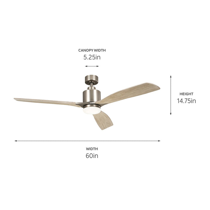Kichler 300075AP 60" Ceiling Fan, Antique Pewter