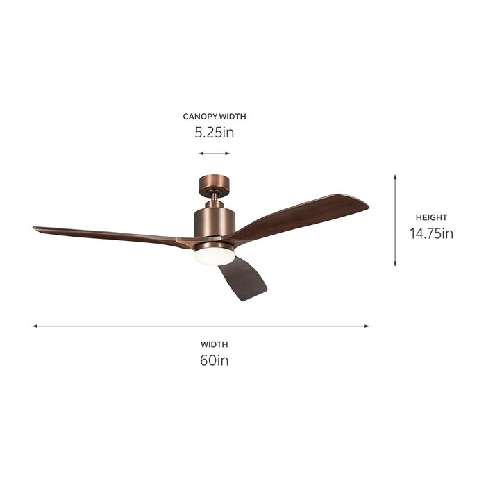 Kichler 300075OBB 60" Ceiling Fan, Oil Brushed Bronze