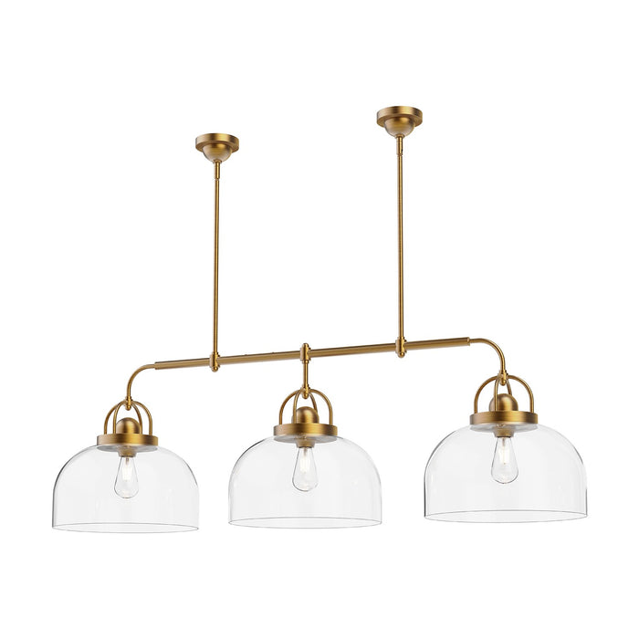Alora LP461155AG Three Light Linear Pendant, Aged Gold