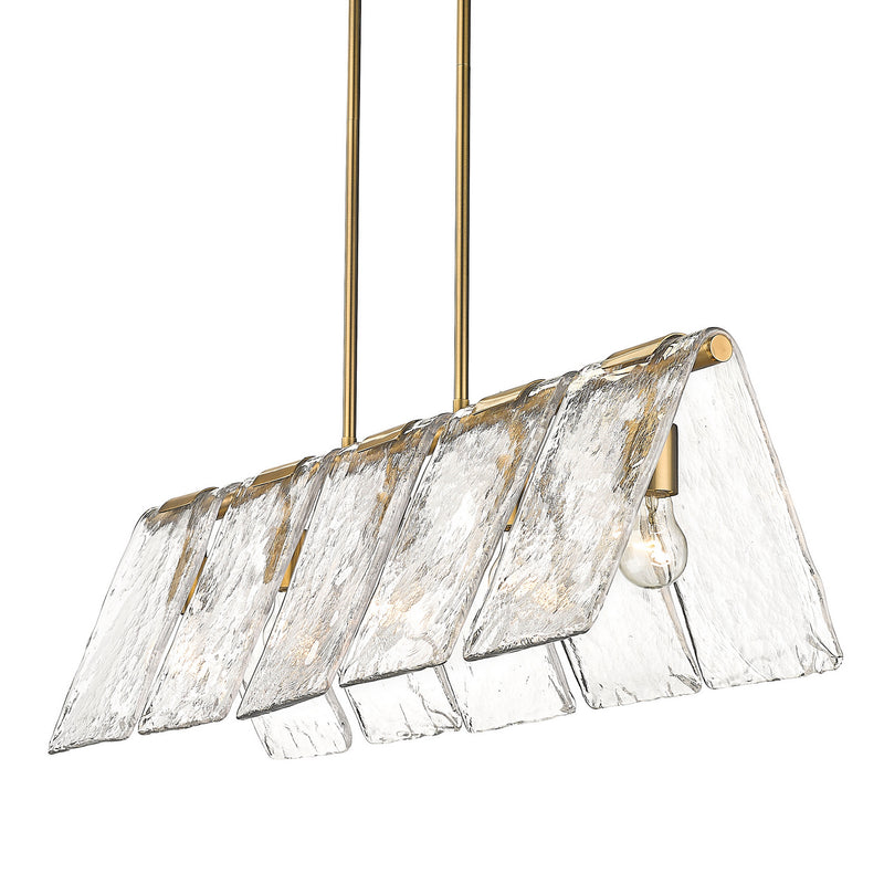 Golden 6072-LP MBS-HWG Five Light Linear Pendant, Modern Brass