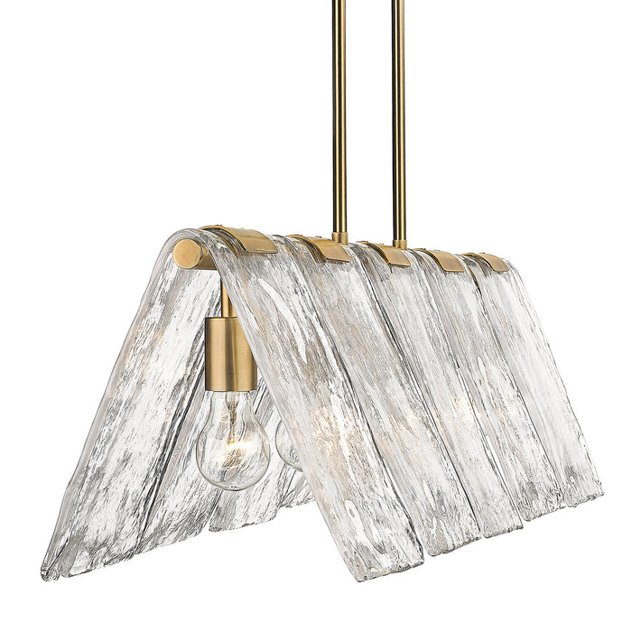 Golden 6072-LP MBS-HWG Five Light Linear Pendant, Modern Brass
