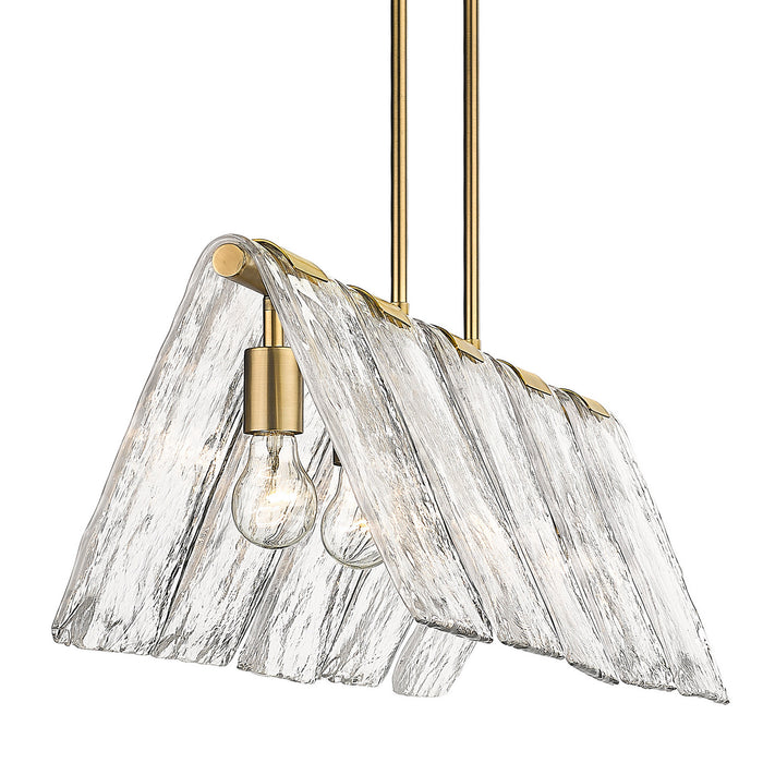 Golden 6072-LP MBS-HWG Five Light Linear Pendant, Modern Brass