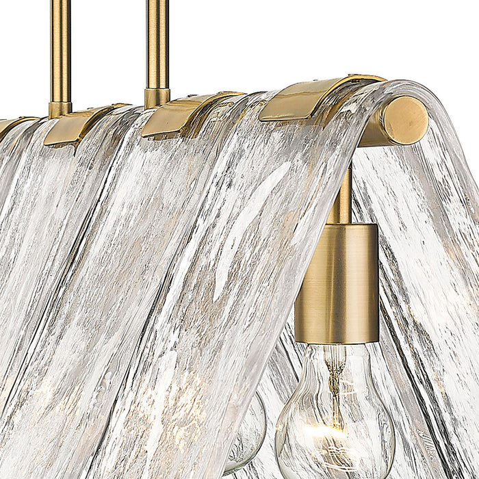 Golden 6072-LP MBS-HWG Five Light Linear Pendant, Modern Brass