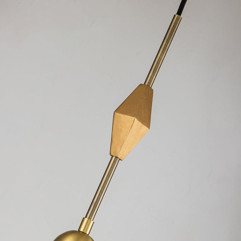 Lucas + McKearn PD00117AGB-1 One Light Pendant, Aged Brass