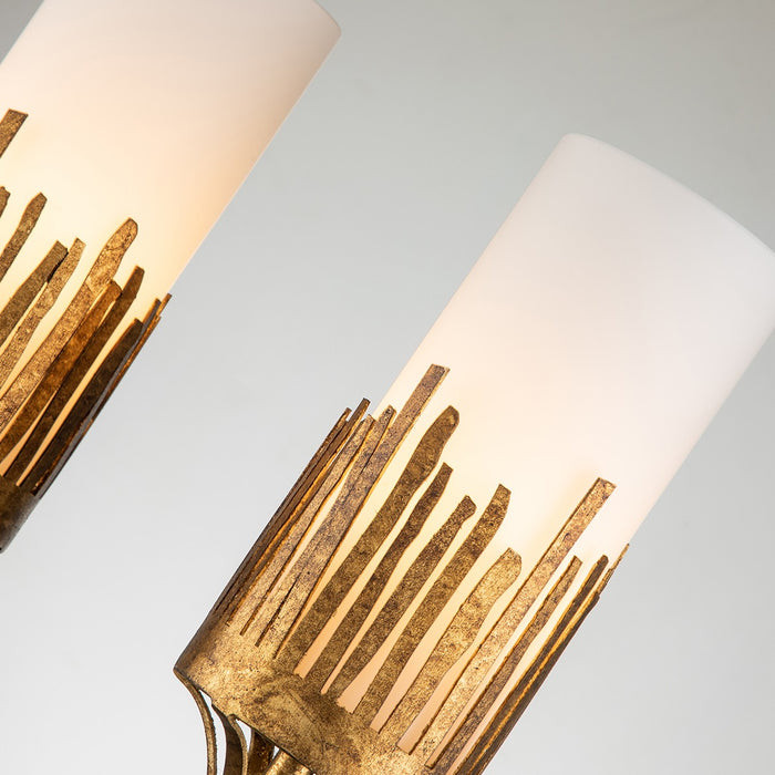 Lucas + McKearn SC20319G-2 Two Light Wall Sconce, Gold Leaf