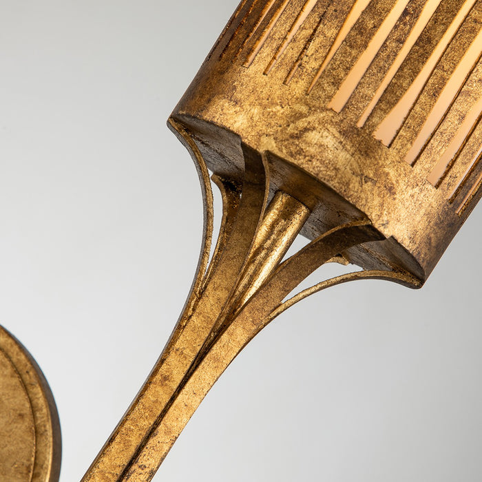 Lucas + McKearn SC20319G-2 Two Light Wall Sconce, Gold Leaf