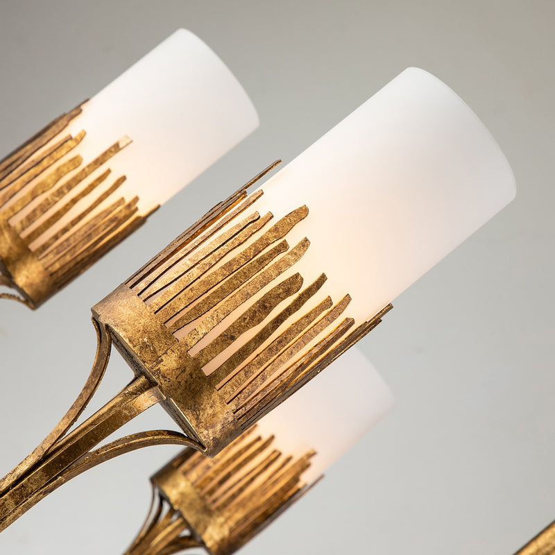 Lucas + McKearn CH20319G-9 Nine Light Chandelier, Gold Leaf