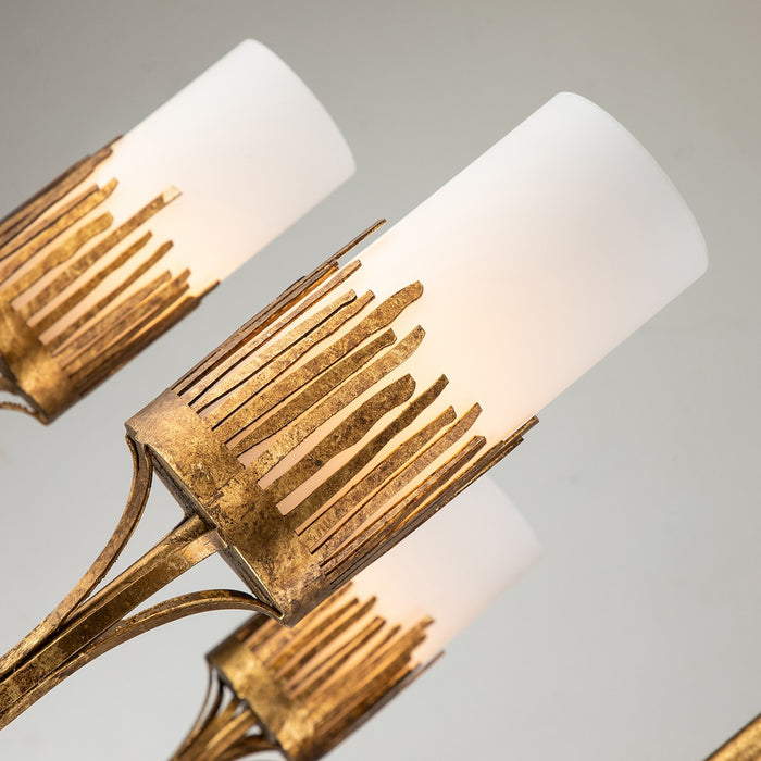 Lucas + McKearn CH20319G-9 Nine Light Chandelier, Gold Leaf