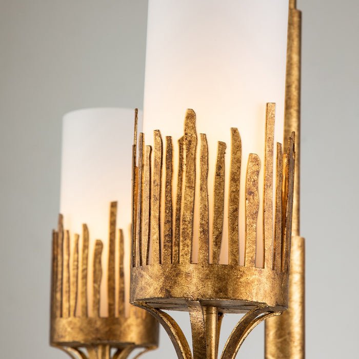 Lucas + McKearn CH20319G-3 Three Light Chandelier, Gold Leaf