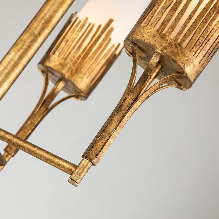 Lucas + McKearn CH20319G-3 Three Light Chandelier, Gold Leaf