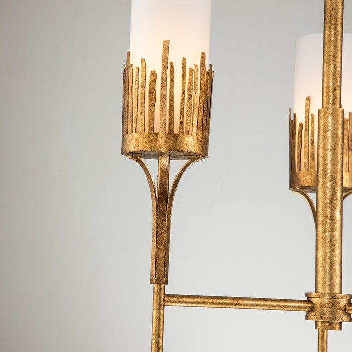Lucas + McKearn CH20319G-3 Three Light Chandelier, Gold Leaf
