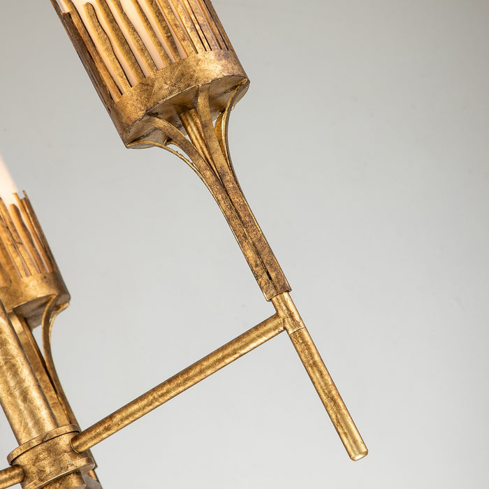Lucas + McKearn CH20319G-3 Three Light Chandelier, Gold Leaf