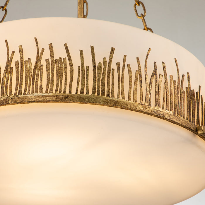 Lucas + McKearn PD20319G-3 Three Light Pendant, Gold Leaf