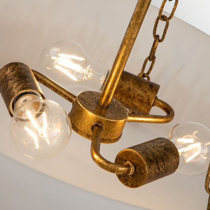 Lucas + McKearn PD20319G-3 Three Light Pendant, Gold Leaf