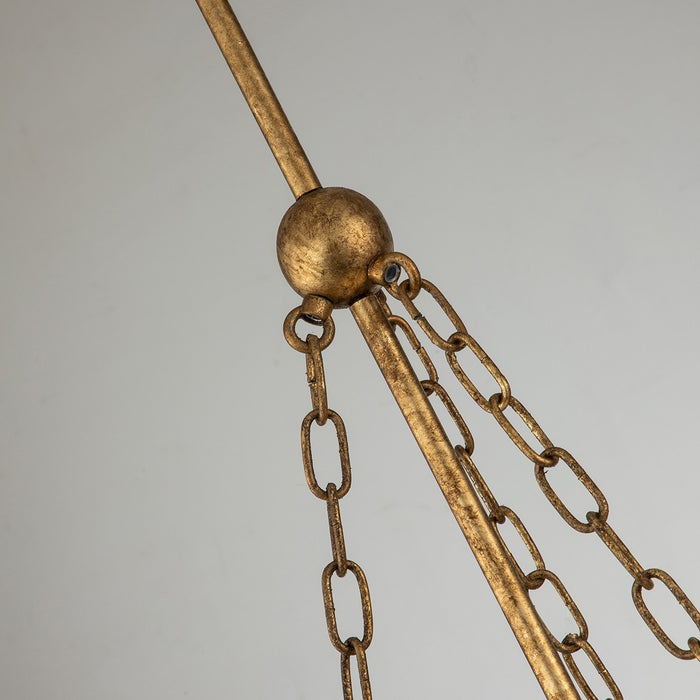 Lucas + McKearn PD20319G-3 Three Light Pendant, Gold Leaf