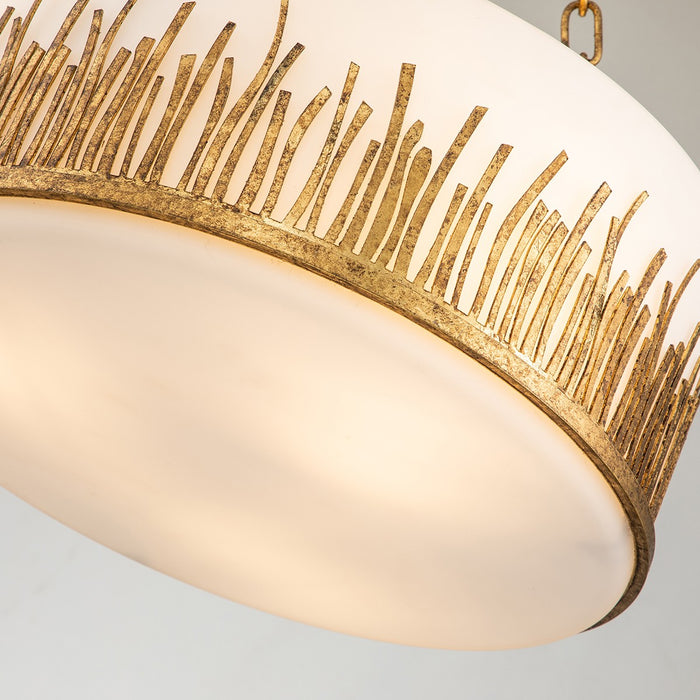 Lucas + McKearn PD20319G-2 Two Light Pendant, Gold Leaf