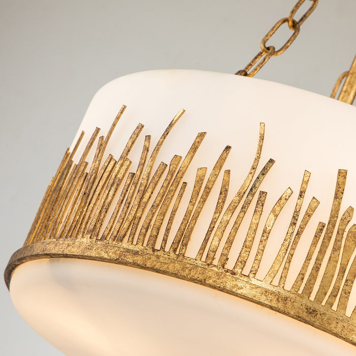 Lucas + McKearn PD20319G-2 Two Light Pendant, Gold Leaf