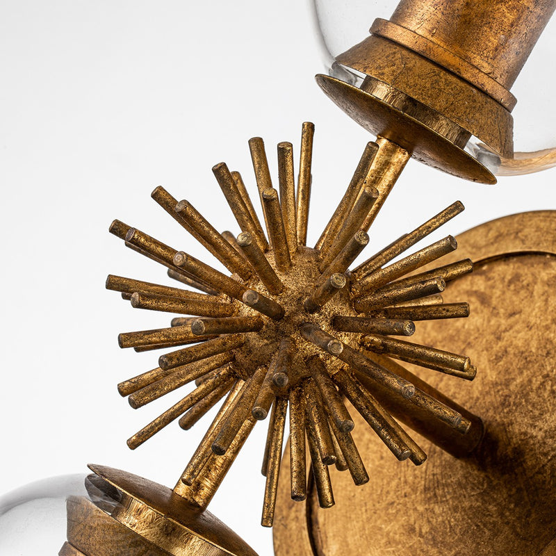 Lucas + McKearn SC00957G-2 Two Light Wall Sconce, Gold Leaf