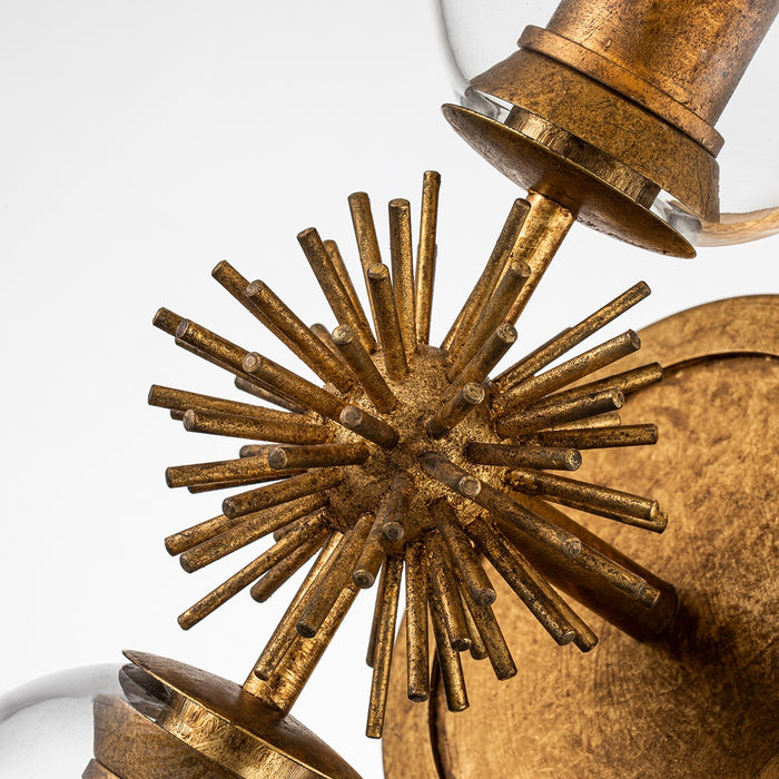 Lucas + McKearn SC00957G-2 Two Light Wall Sconce, Gold Leaf