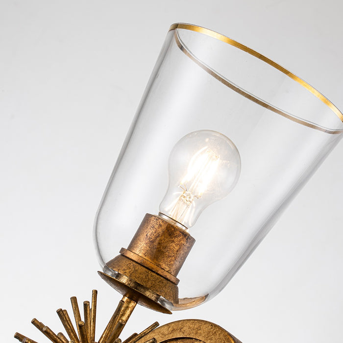 Lucas + McKearn SC00957G-2 Two Light Wall Sconce, Gold Leaf