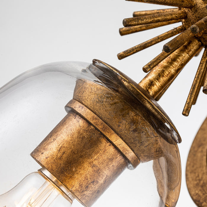 Lucas + McKearn SC00957G-2 Two Light Wall Sconce, Gold Leaf